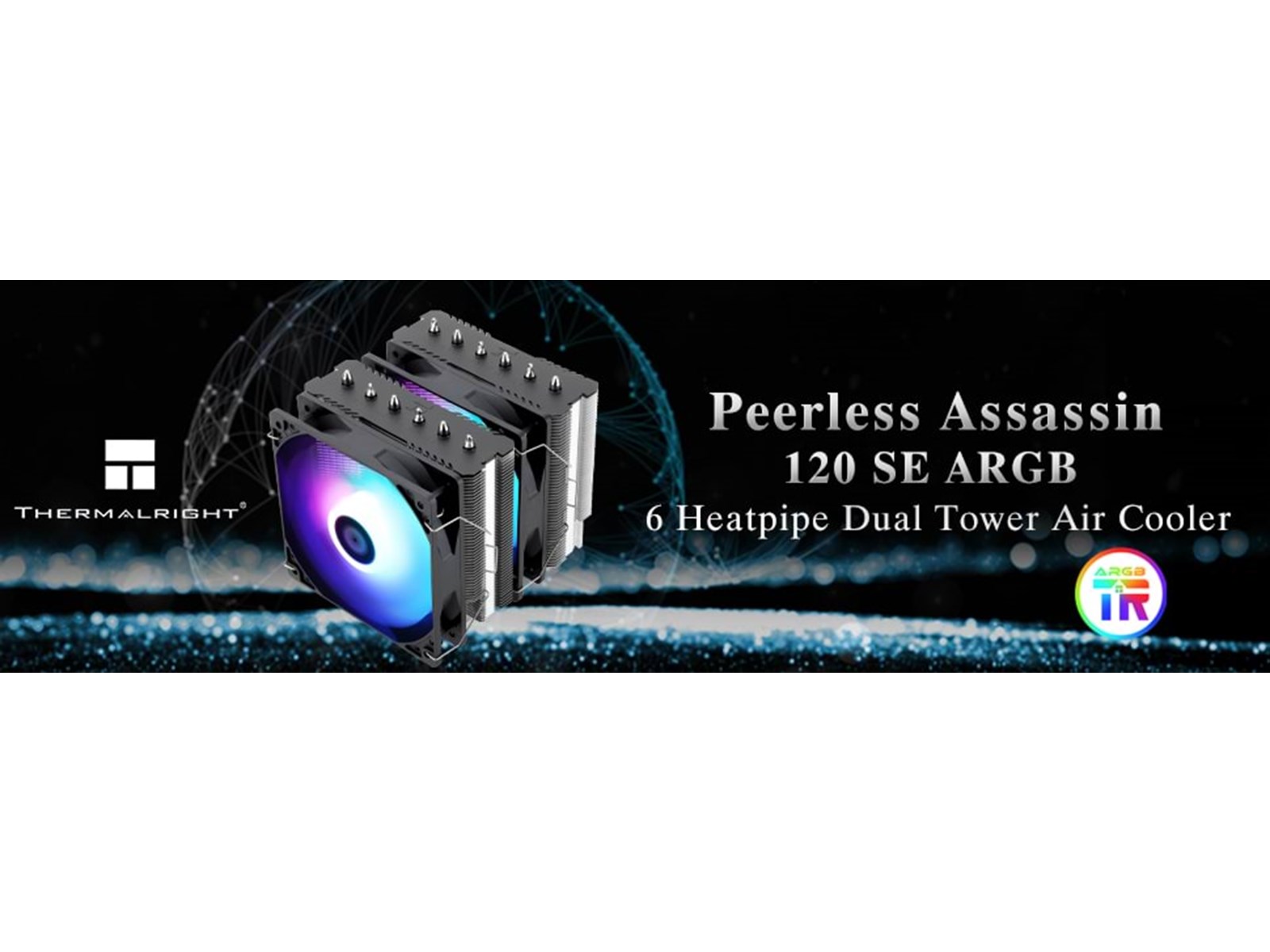 TR Peerless Assassin 120 Digital Black CPU-Koeler – Dual Tower, 6 Heatpipes, Digitaal Scherm, PWM Fans 1850 RPM, Voor AMD AM4/AM5 & Intel LGA1700/1851/1200