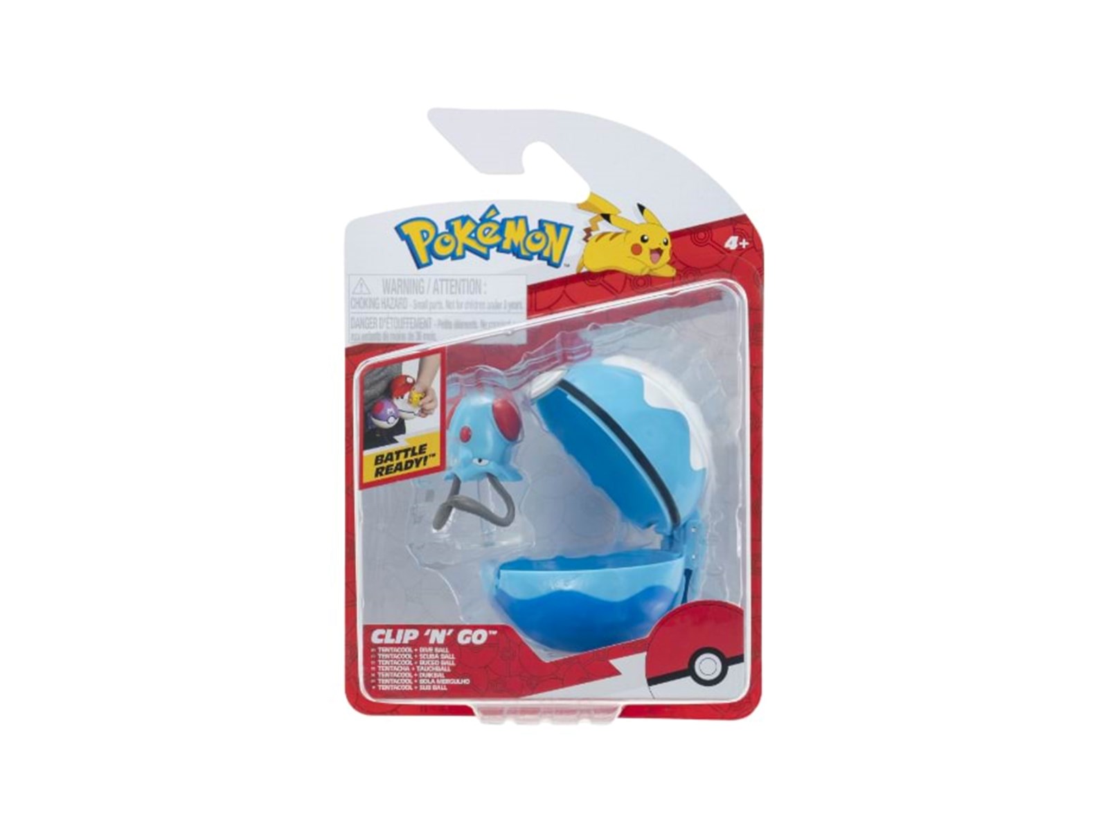 Figurine Pokémon Tentacool Avec Scuba Ball - Kit Clip 'N' Go Pour Collection Et Combat - 4