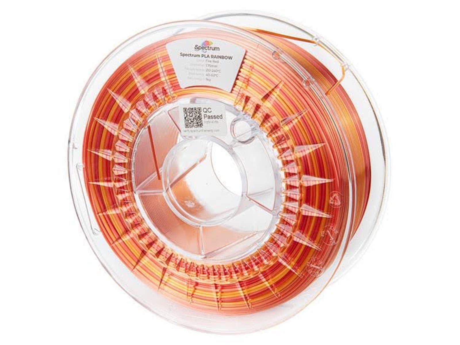 Spectrum 3D Filament / PLA SILK Rainbow / Fire Red / ⌀ 1.75 mm / 1 kg