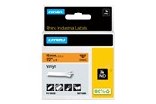 Papier, fotopapier en etiketten - DYMO Rhino Industrial Vinyl Labels.12 mm x 5.5 m Roll Zwart Print on Oranje Self-Adhesive - 18435