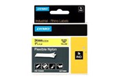 Papier, fotopapier en etiketten - DYMO Rhino Industriële tape 24 mm x 3,5 m flexibel nylon (zwart op geel) - S0773850