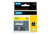 Papier, fotopapier en etiketten - DYMO Rhino Industriële tape 24 mm x 3,5 m flexibel nylon (zwart op geel) - S0773850