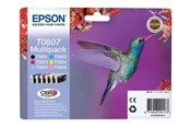 Inkt, toner en verbruiksartikelen - Epson T0807 Multipack (Black/Yellow/Cyan/Magenta/Light Magenta/Light Cyan) - C13T08074021