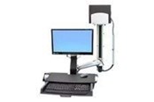 Monitorbevestiging - Ergotron StyleView Sit-Stand Combo System with Worksurface and Medium Silver CPU Holder - 45-270-026