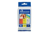 Papier, fotopapier en etiketten - Brother TZe 31M3 - 3-Pack 1x black on red 1x black on white and 1x black on yellow laminated tape (12mm x 8m) - TZE31M3
