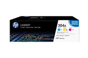 Inkt, toner en verbruiksartikelen - HP 304A / CF372AM 3-Pack Yellow Cyan Magenta Toner - Lasertoner Cyaan - CF372AM