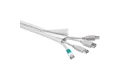 Systeemaccessoires - Deltaco Kabelsorteringssok i nylon velcrobånd 1.8m hvid - LDR09