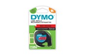 Papier, fotopapier en etiketten - DYMO ® LetraTag Tape 12mm x 4m (black on red) 1-blister - S0721630