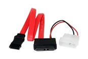 SATA - ATA-kabel - StarTech.com Slimline SATA Female Aan SATA with LP4 Stroom Cable AV / multimedia paneel - SLSATAF36