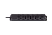 Voedingskabel (extern) - Brennenstuhl Extension socket IP44 6-way black 2m H07RN-F 3G1.5 - 1159970
