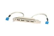 Voedingskabel (intern) - StarTech.com 4 Port USB-A Female Slot Plate AV / multimedia paneel - USBPLATE4