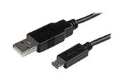 USB-kabel - StarTech.com Mobile Charge Sync USB to Slim Micro USB Cable for Smartphones and Tablets - USBAUB2MBK