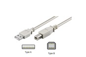 USB-kabel - Pro USB-A <-> USB-B 2.0 - 3m - Grijs - 4040849509544