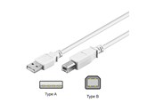 USB-kabel - Pro USB-A <-> USB-B 2.0 - 1m - Wit - 4040849961861