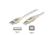 USB-kabel - Pro USB-A <-> USB-B 2.0 - 1.8m - Transparant - 4040849689727