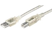 USB-kabel - Pro USB-A <-> USB-B 2.0 - 3m - Transparant - 4040849689734