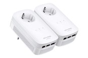 Netwerkapparatuur & Uitbreiding naar draadloos - TP-Link TL-PA8030P KIT AV1300 3-port Gigabit Passthrough Powerline Startpakket - TL-PA8030P KIT
