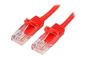Netwerk - kabel - StarTech.com Snagless Cat 5e UTP Patch Cable - Rood - 3m - 45PAT3MRD