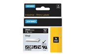 Papier, fotopapier en etiketten - DYMO Rhino Industrial Vinyl Labels 24 mm x 5.5 m Wit Print on Zwart Self-Adhesive - 1805432