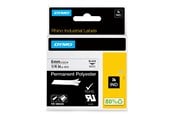 Papier, fotopapier en etiketten - DYMO Rhino Industrial Labels Permanent Polyester 6mm x 5.5m - Zwart on Wit - 1805442