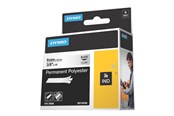 Papier, fotopapier en etiketten - DYMO ® Rhino Industrial Tape 9 mm x 5.5m permanent polyester black on clear - 18508DMO