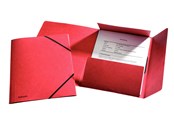 Mapper en Klemborden - Esselte Rainbow 3-klepsmap karton met elastiek Rood - 1326515