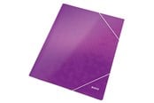 Mapper en Klemborden - Leitz WOW 3-Klepsmap, Karton Paars - 39820062