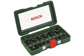 Boren en bits - Bosch Router bit set 15 pcs 8mm - 2607019469