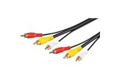 Beelscherm- en tv-kabel - Pro Component (3xRCA) Kabel - 10m - 4040849503429