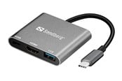 Docking station - Sandberg USB-C Mini Dock HDMI+USB: USB-C Mini Dock HDMI+USB - 136-00