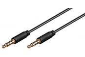 Audiokabel - Pro MiniJack 3.5mm Slim 4P - Zwart - 0.5m - 4040849638244