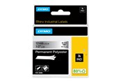 Papier, fotopapier en etiketten - DYMO Rhino Industrial Labels Permanent Polyester 19mm x 5.5m - Zwart on Metallic - 18487