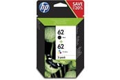 Inkt, toner en verbruiksartikelen - HP 62 / N9J71AE 2-Pack (Cyan Magenta Yellow) Pigmwnted Black Ink - N9J71AE