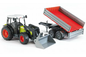 Speelgoedauto - Bruder Claas Nectis 267F with Trailer - 02112