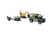 Speelgoedauto - Bruder Land Rover + CAT & Man - 02593