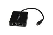 Netwerk-adapter (netwerkkaart, printserver, enz.) - StarTech.com USB-C to Dual Gigabit Ethernet Adapter with USB 3.0 (Type-A) Port USB Type-C Gigabit Network Adapter - US1GC301AU2R