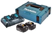 Accu & Oplader - Makita 18v Batterij pack li-ion 2x5.0ah quick charger and A makpac s - 197629-2