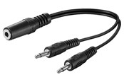 Audiokabel - Pro MiniJack 3.5mm splitter (1F - 2M) - Mono - Black - 4040849504723