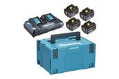 Accu & Oplader - Makita 18v Batterij pack li-ion 4x5.0ah quick charger and A makpac s - 197626-8