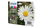 Inkt, toner en verbruiksartikelen - Epson 18 Multipack (Black Cyaan Magenta Yellow) Inkt - C13T18064012