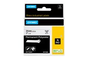 Papier, fotopapier en etiketten - DYMO Rhino Industrial Labels Permanent Polyester 24mm x 5.5m - Zwart on Wit - 1734523