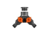 Tuin wateren - Gardena Twin-Tap Connector 26.5 mm (G 3/4") / 21 mm (G 1/2"): Dubbele kraanaansluiting van 26,5 mm (G3/4") / 21 mm (G1/2") - 0936-20