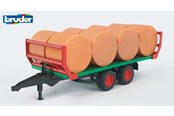 Speelgoedauto - Bruder Bale transport trailer with 8 round bales - 2220