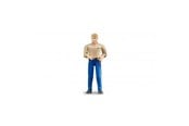 Speelgoedpop - Bruder Man light skin blue jeans - 60006