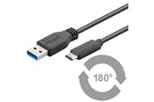 USB-kabel - Pro USB-A <-> USB-C - 0.15m - USB 3.0 - Zwart - PUSB3.2G1-AC-BLK-0.15M