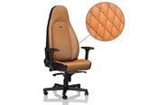 Gamer stoel - noblechairs ICON Series Real Leather - Cognac / Zwart Gaming stoel - Bruin / Zwart - Leer - Tot 150 kg - NBL-ICN-RL-CBK