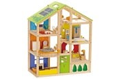 Houten speelgoed - Hape Houten poppenhuis met meubels voor 4 seizoenen - 5682