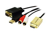 Kabels - diversen - LogiLink HDMI naar VGA met audio kabel 2m zwart - CV0052