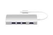 Docking station - Satechi Aluminum Multi-Port Adapter V2 - USB-C/Thunderbolt3 - 3-Port USB-A - 1GbE - ST-TCMA2S