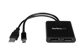 Screen- en audioswitch - StarTech.com Mini DisplayPort to DP Multi Monitor Splitter - 2-Port MST Hub - videosplitter - 2 porte - MSTMDP122DP